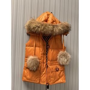 M Missoni down Vest filled detachable hood with fur trim puffer Sz 2